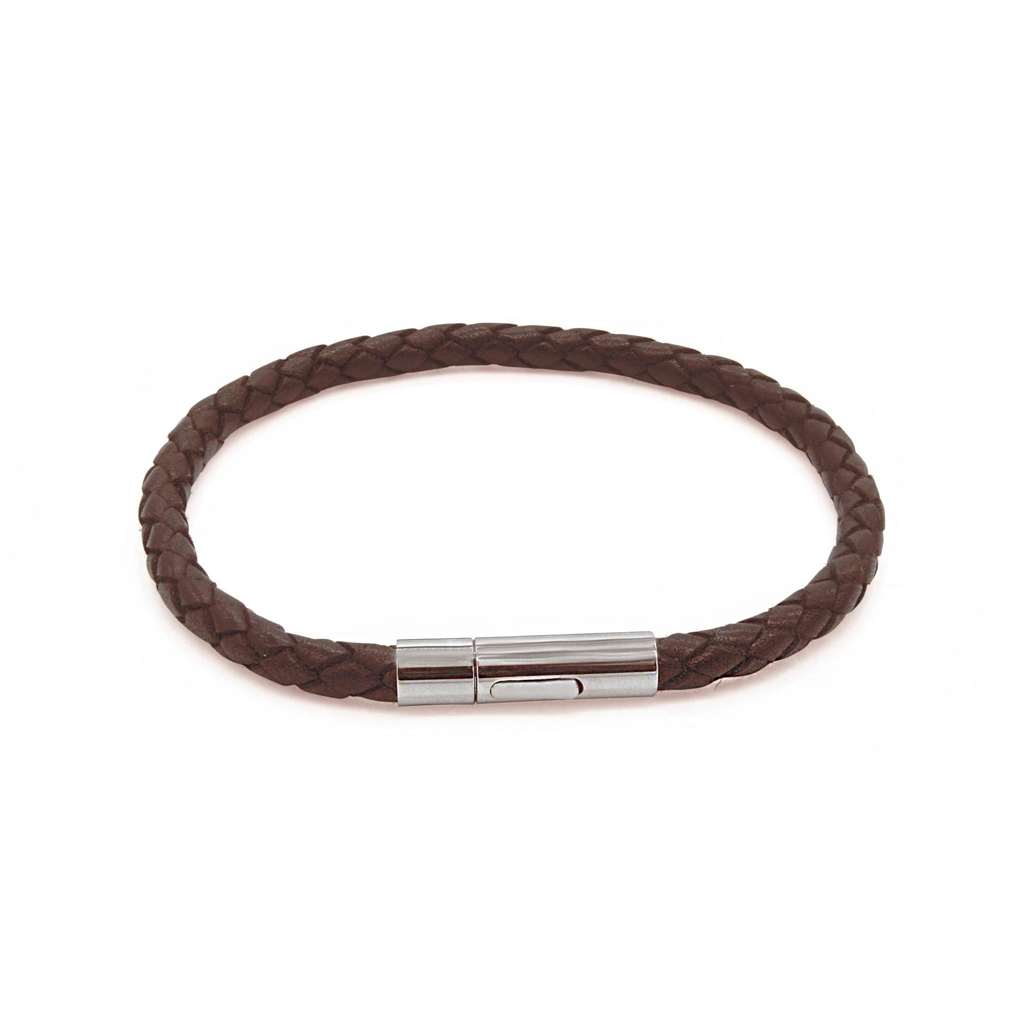 Oxford brown leather braided bracelet-DEMI+CO Jewellery