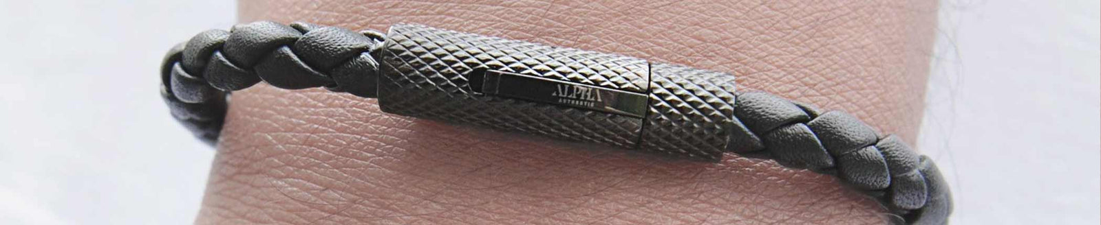 Grey cable bracelet braided diamonds - Steel - 49,00 €