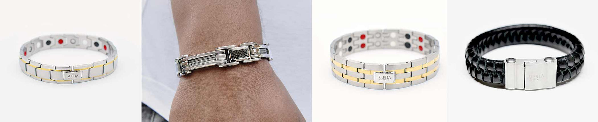 <font color=#000000>Accessories for men; stainless steel bracelets</font>