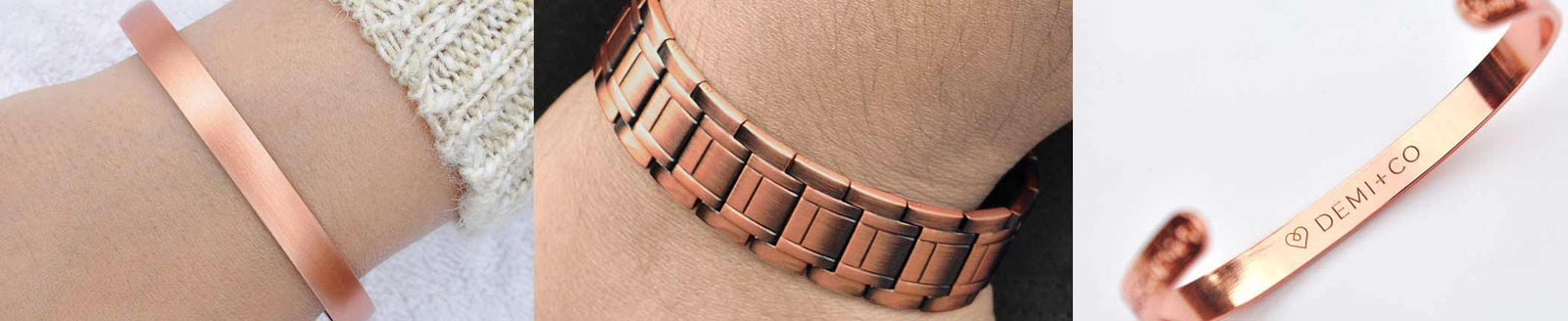 Copper bracelet no magnets, non magnetic bands - DEMI+CO - DEMI+CO Jewellery