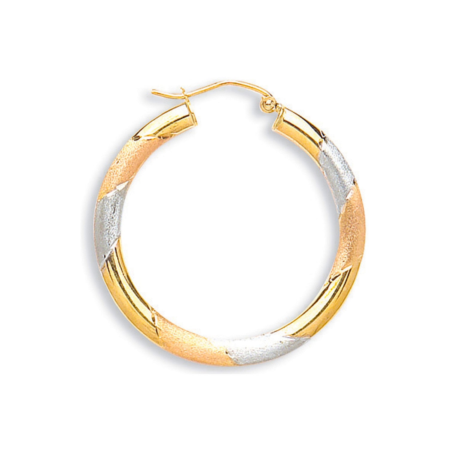9ct gold and rose gold hoops