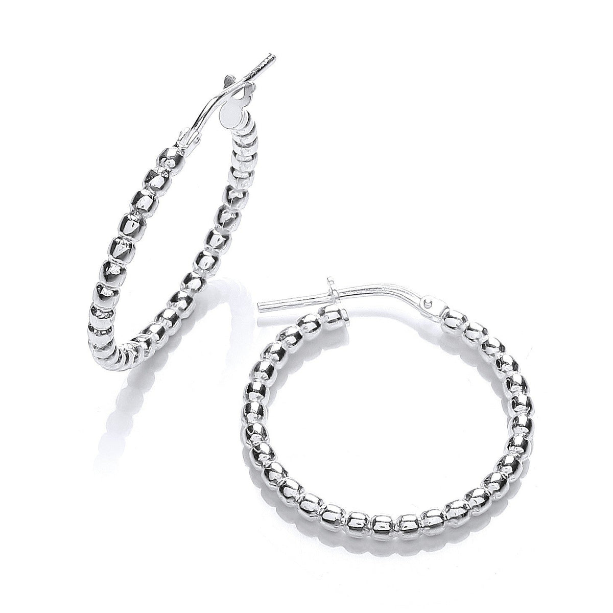 silver beaded hoops