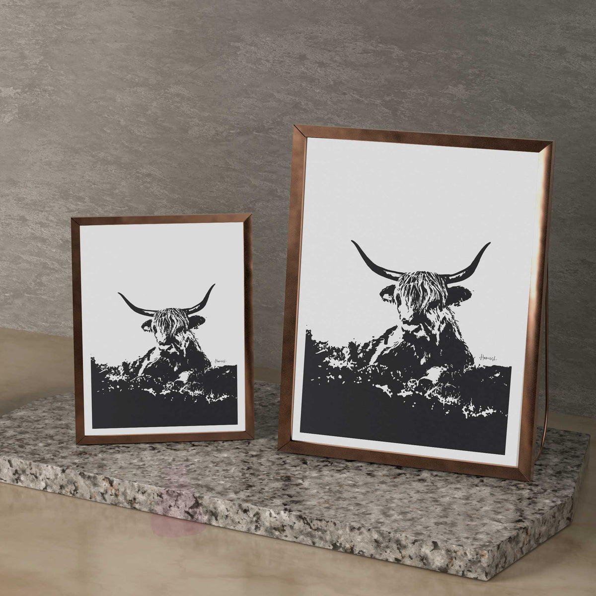 highland cow art print