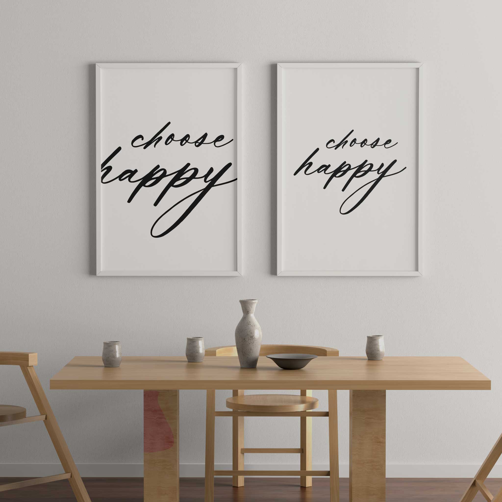 Happy quotes wall art print