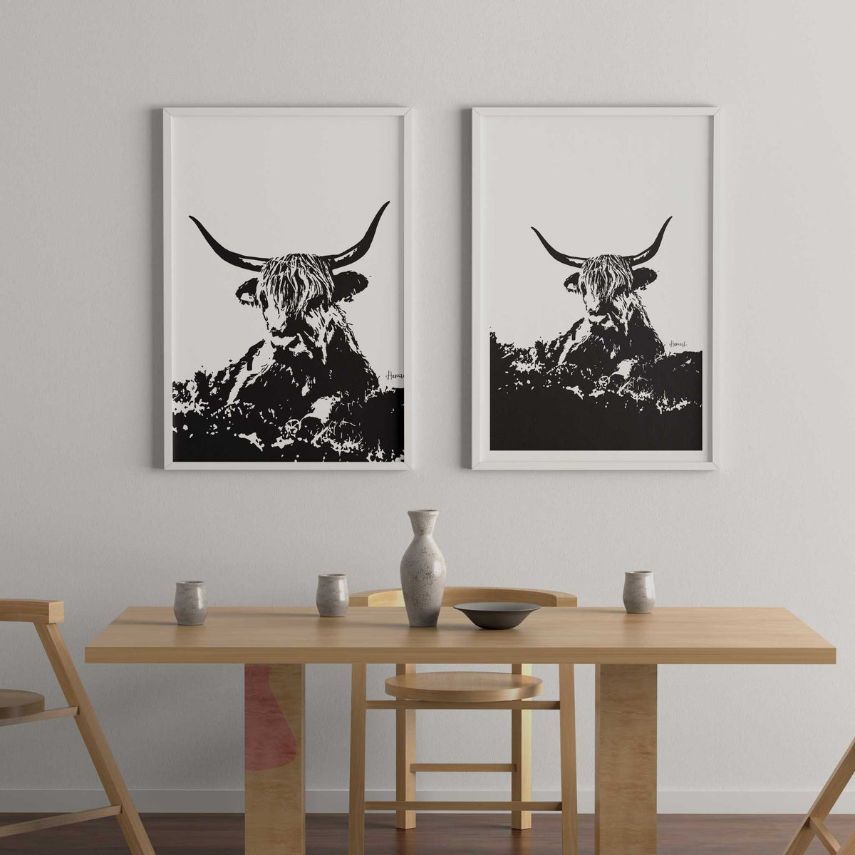 highland cow art print