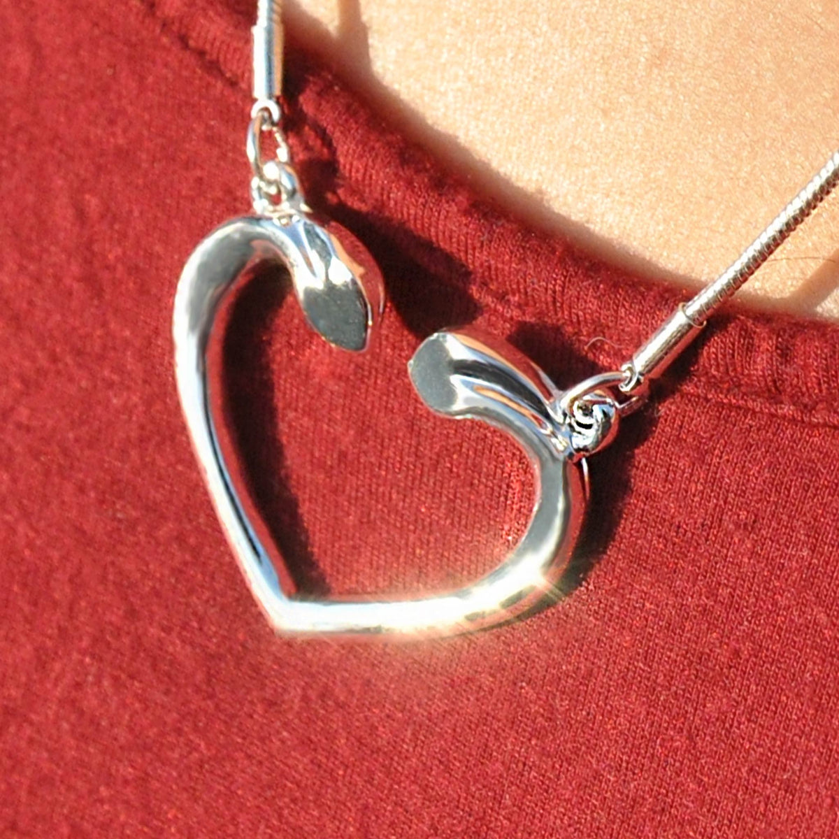 Alma Silver Heart Necklace