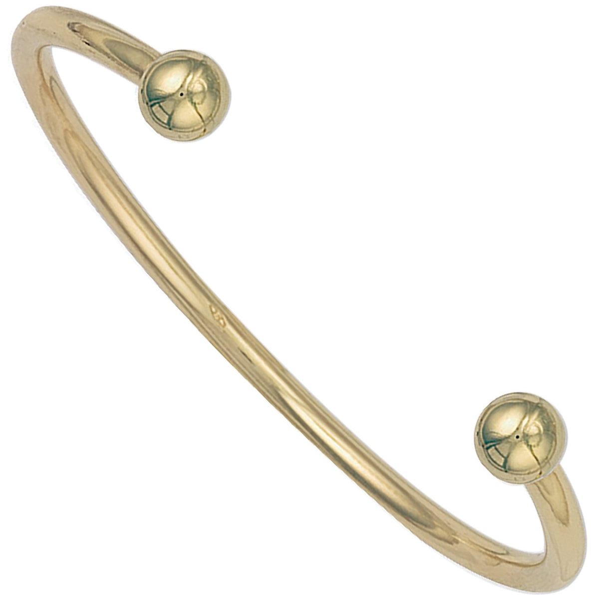 Yellow Gold Ladies / Gents 3.5mm Solid Torque Bangle