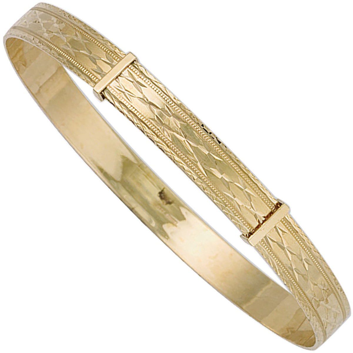 Yellow Gold 6mm D/C Expandable Slave Bangle