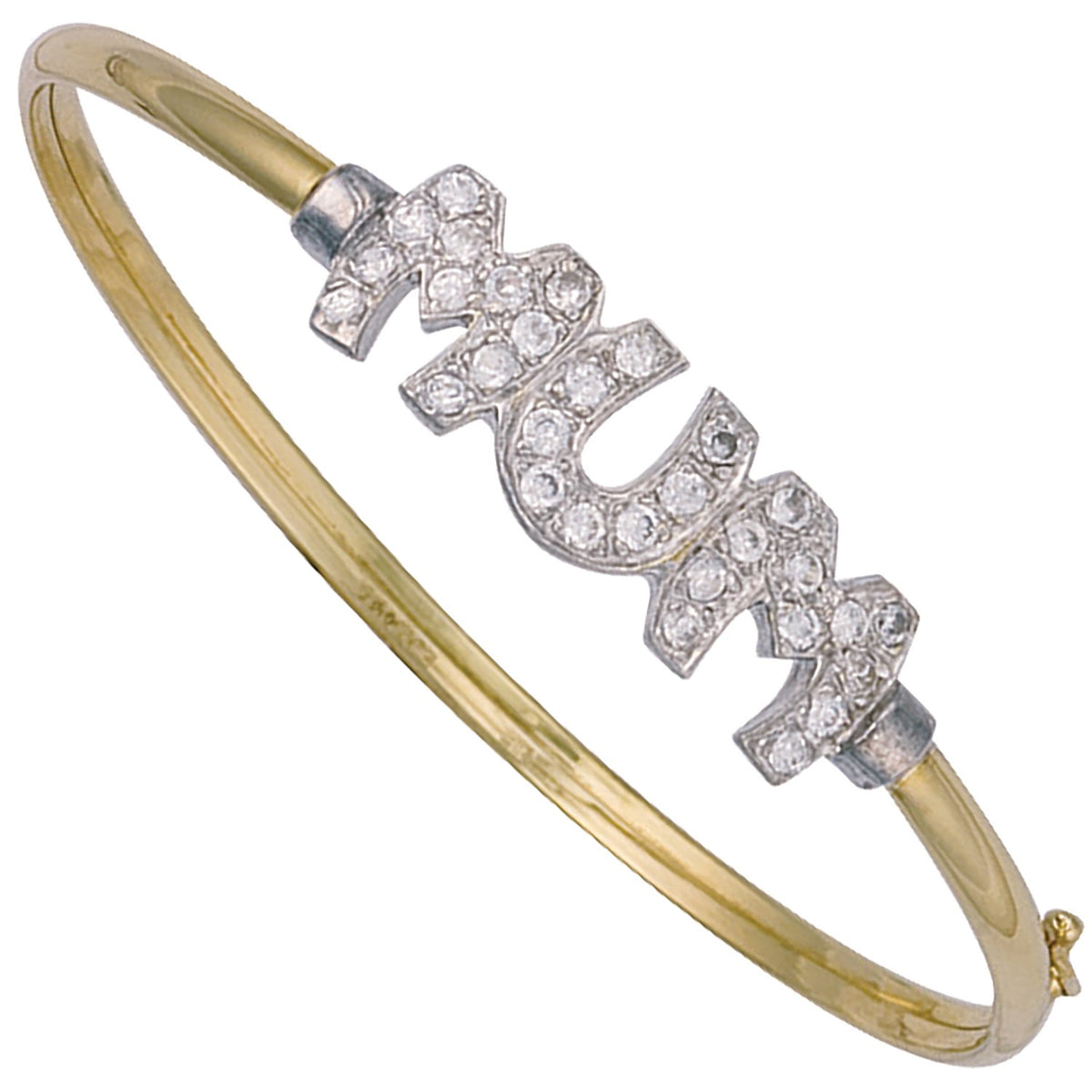 Yellow Gold Cz Mum Bangle
