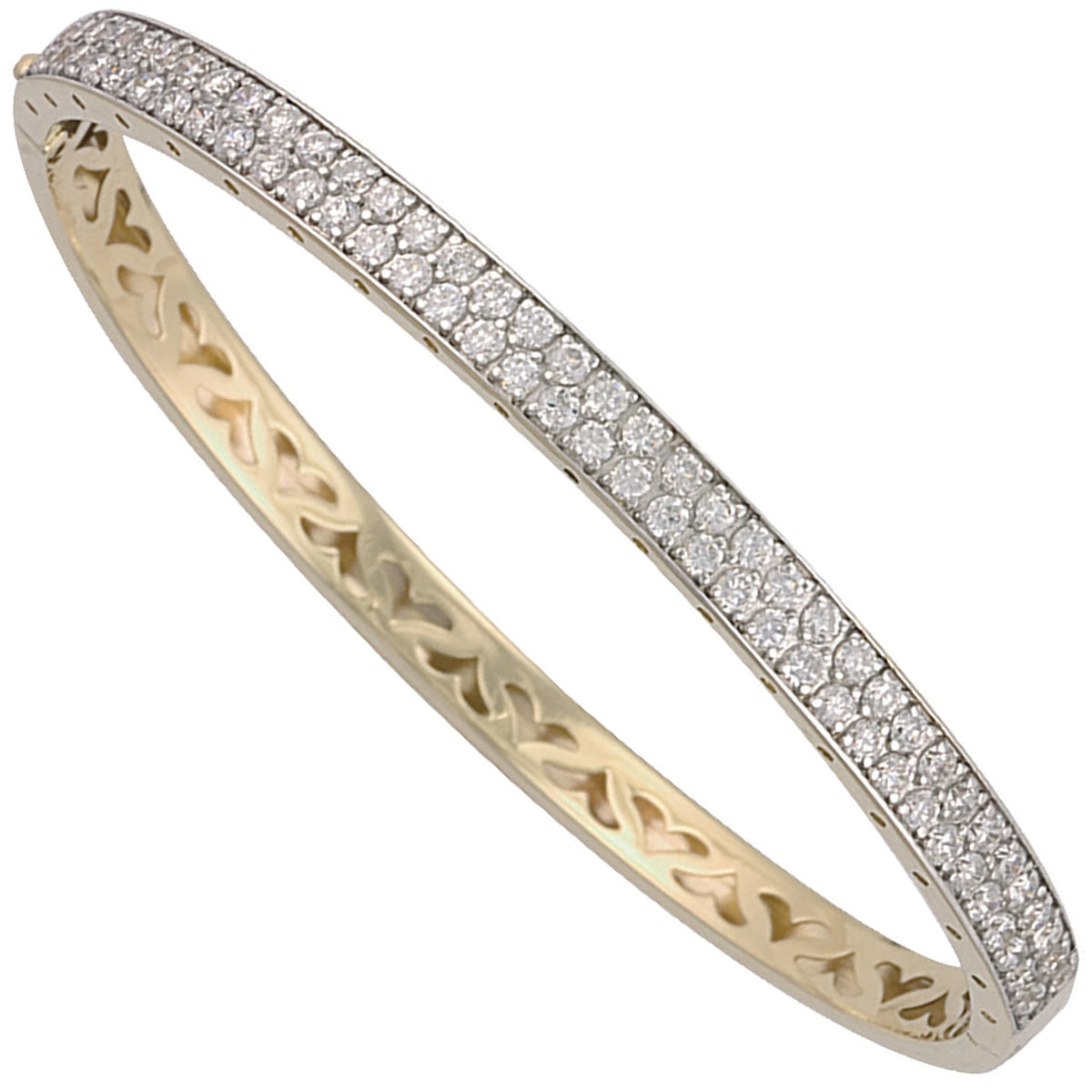 Yellow Gold Pave Set Cz Bangle