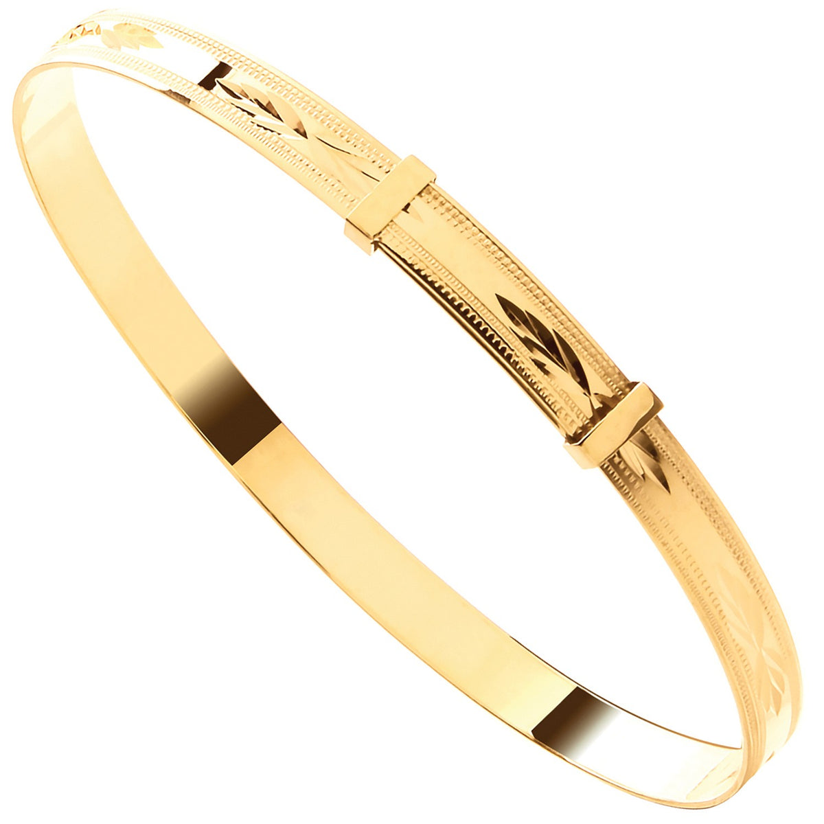 Yellow Gold D/C Expandable Slave Bangle