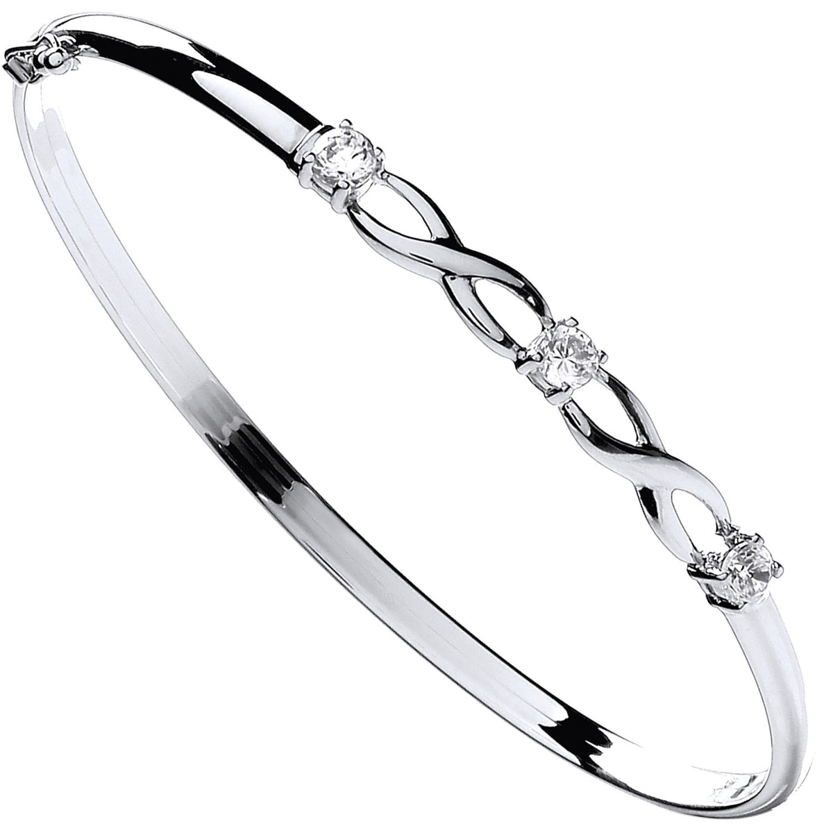 White Gold Cz Bangle