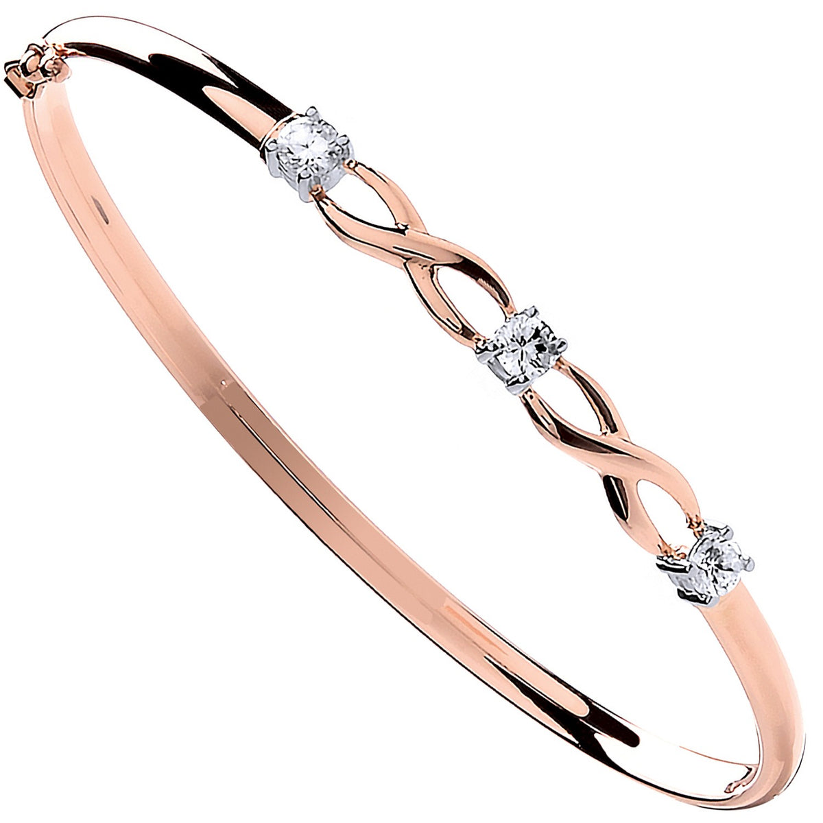 Rose Gold Cz Bangle