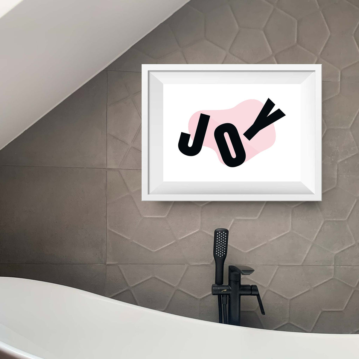 JOY (large letters spread across the canvas)