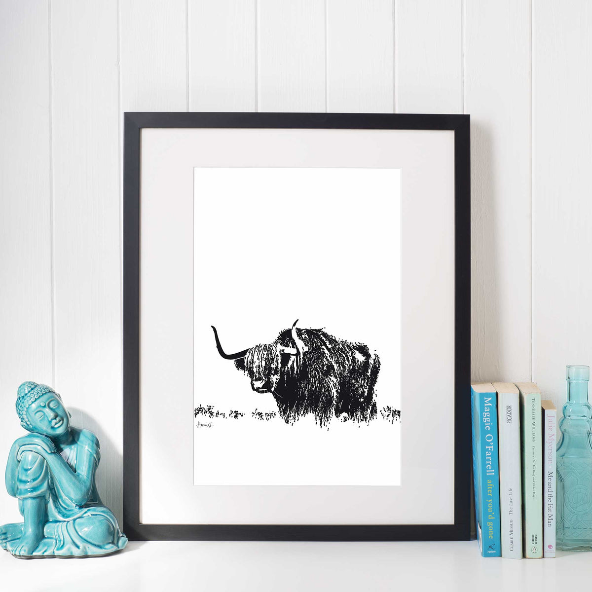 highland cow art print
