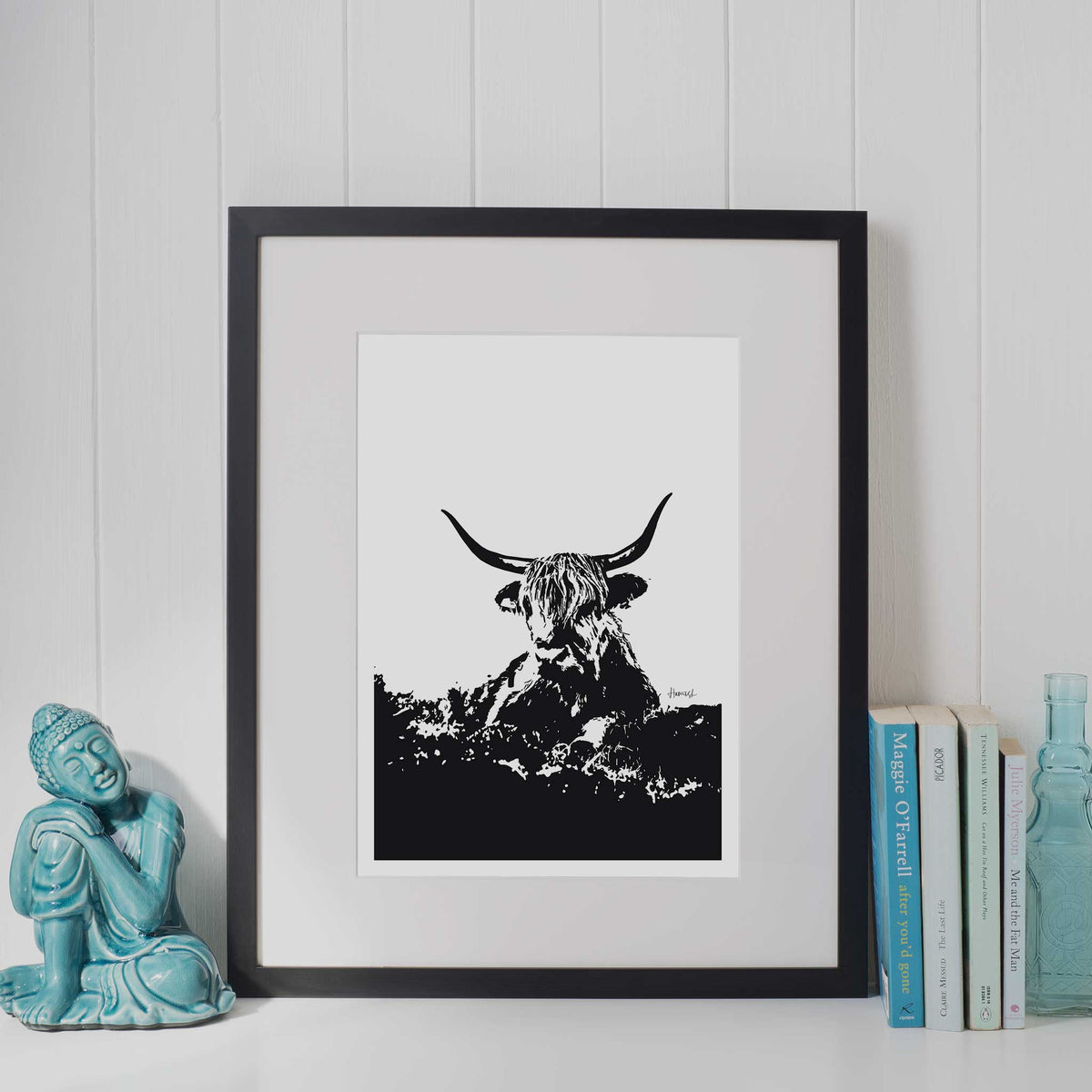 highland cow art print