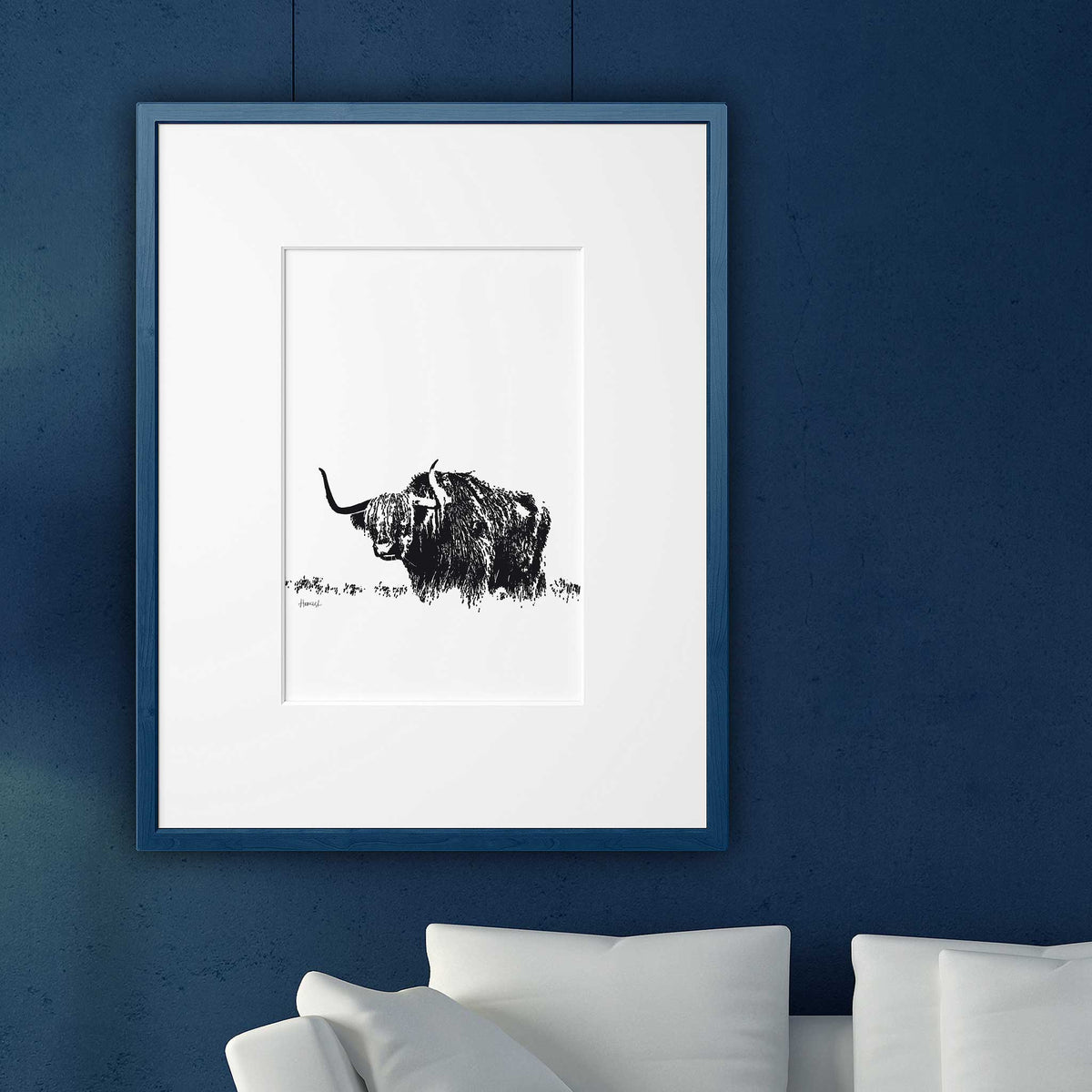 highland cow art print