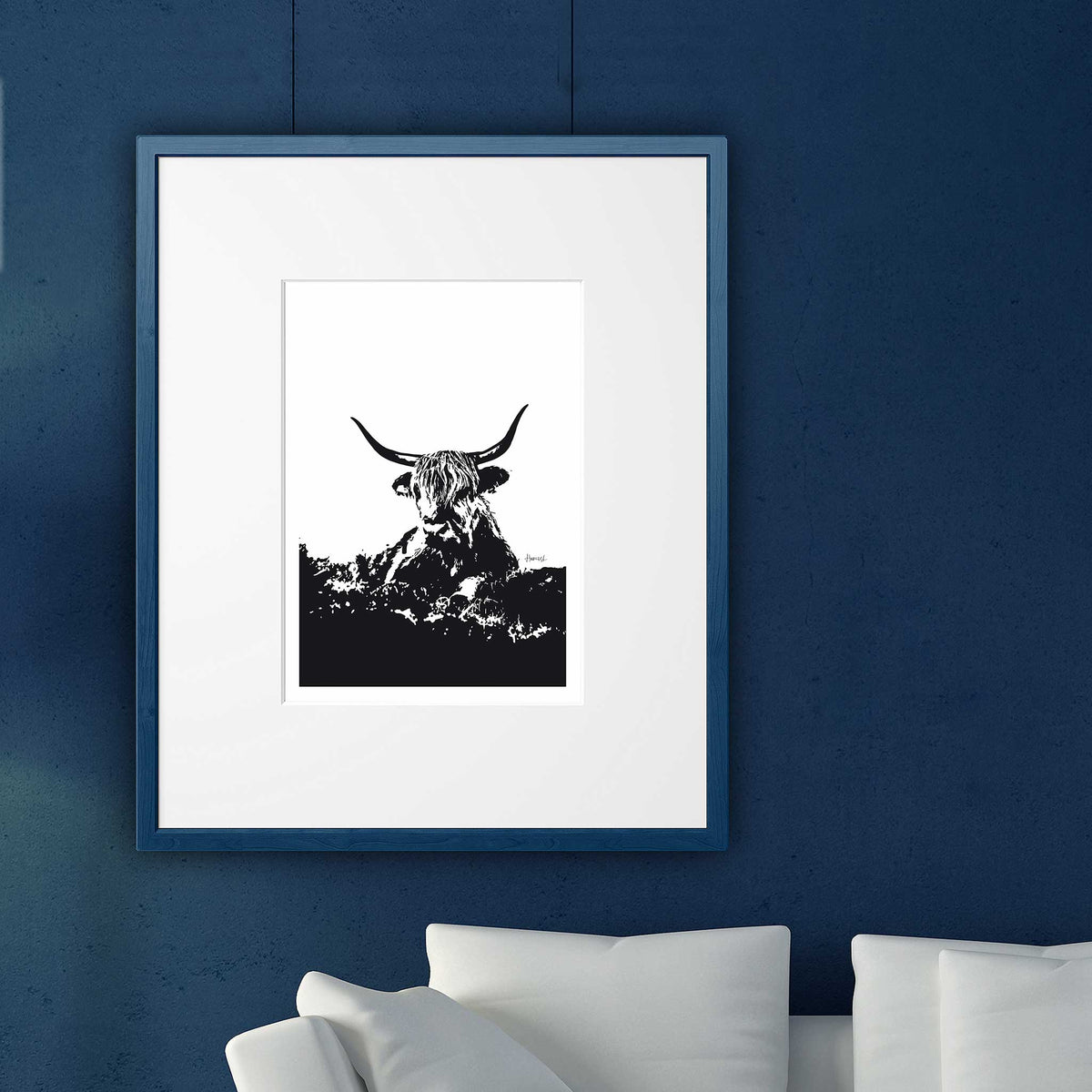 highland cow art print
