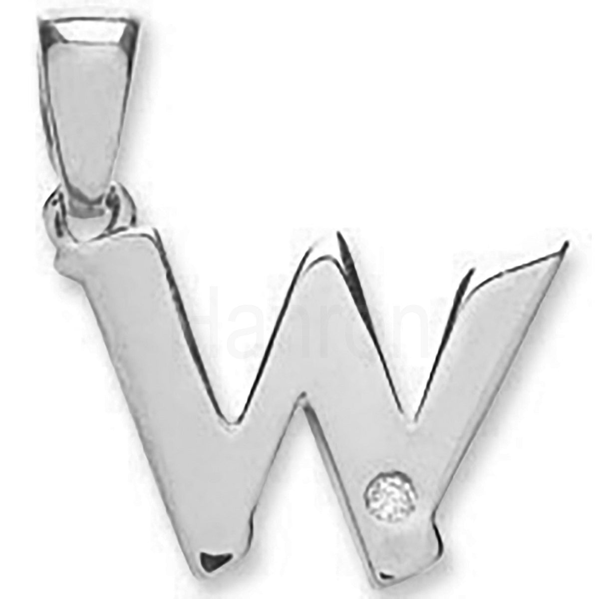 9ct White Gold 0.01ct Diamond White Gold Initial