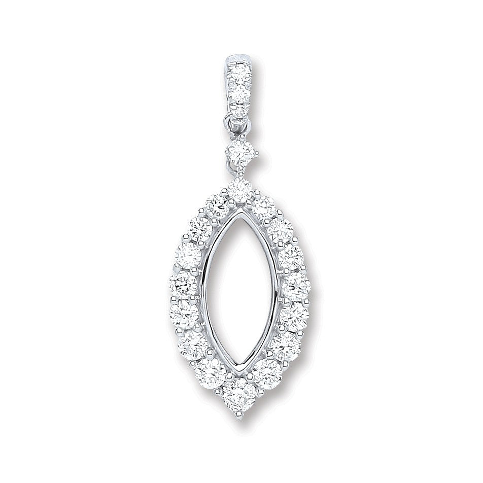 18ct White Gold 0.55ct Diamond Drop Pendant