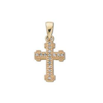 9ct Yellow Gold 0.06ct Diamond Cross