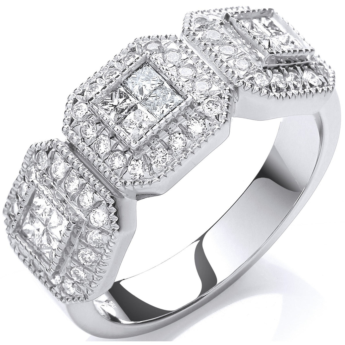 18ct White Gold 0.70ct Diamond Dress Ring