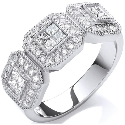 18ct White Gold 0.70ct Diamond Dress Ring
