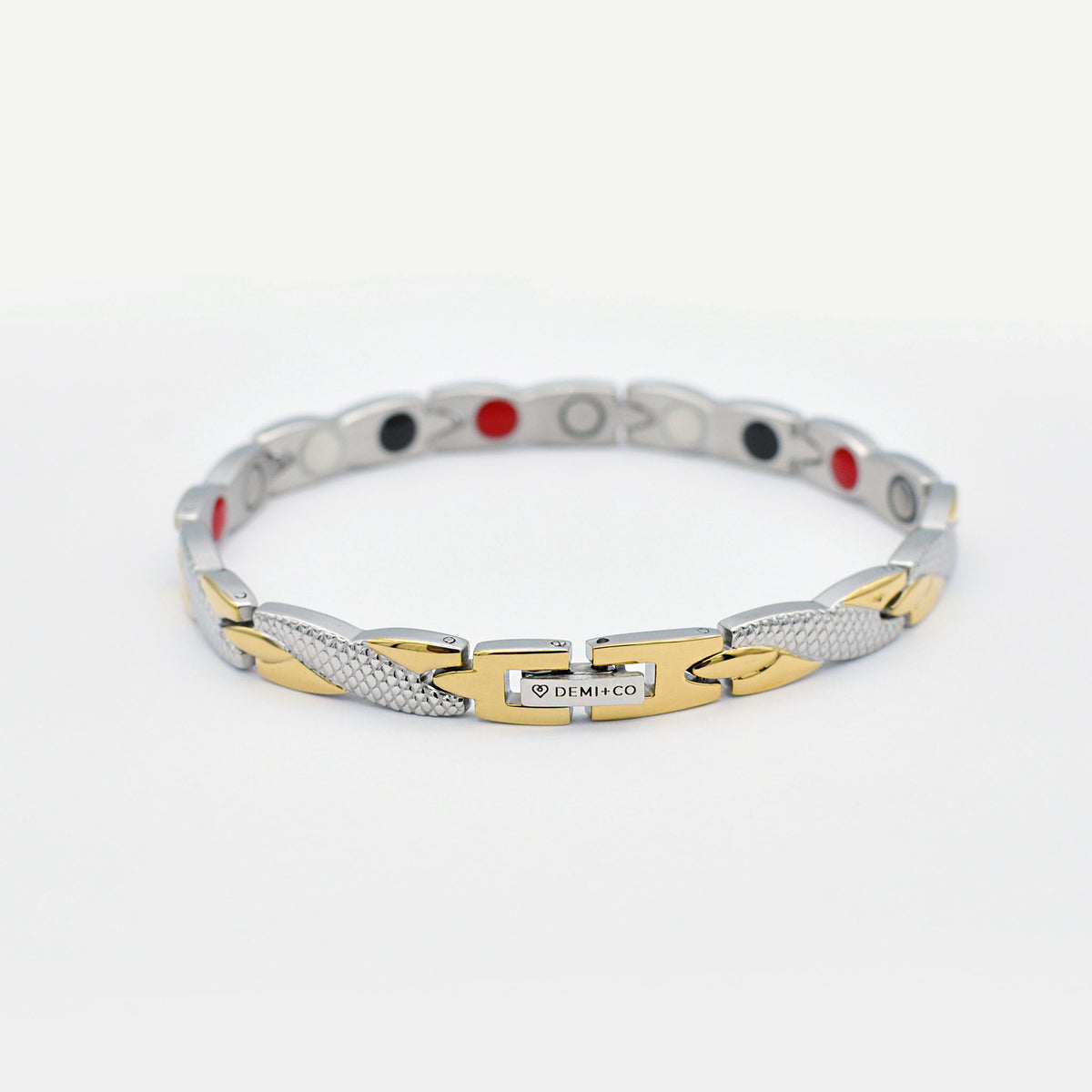 gold and silver magnetic bracelet