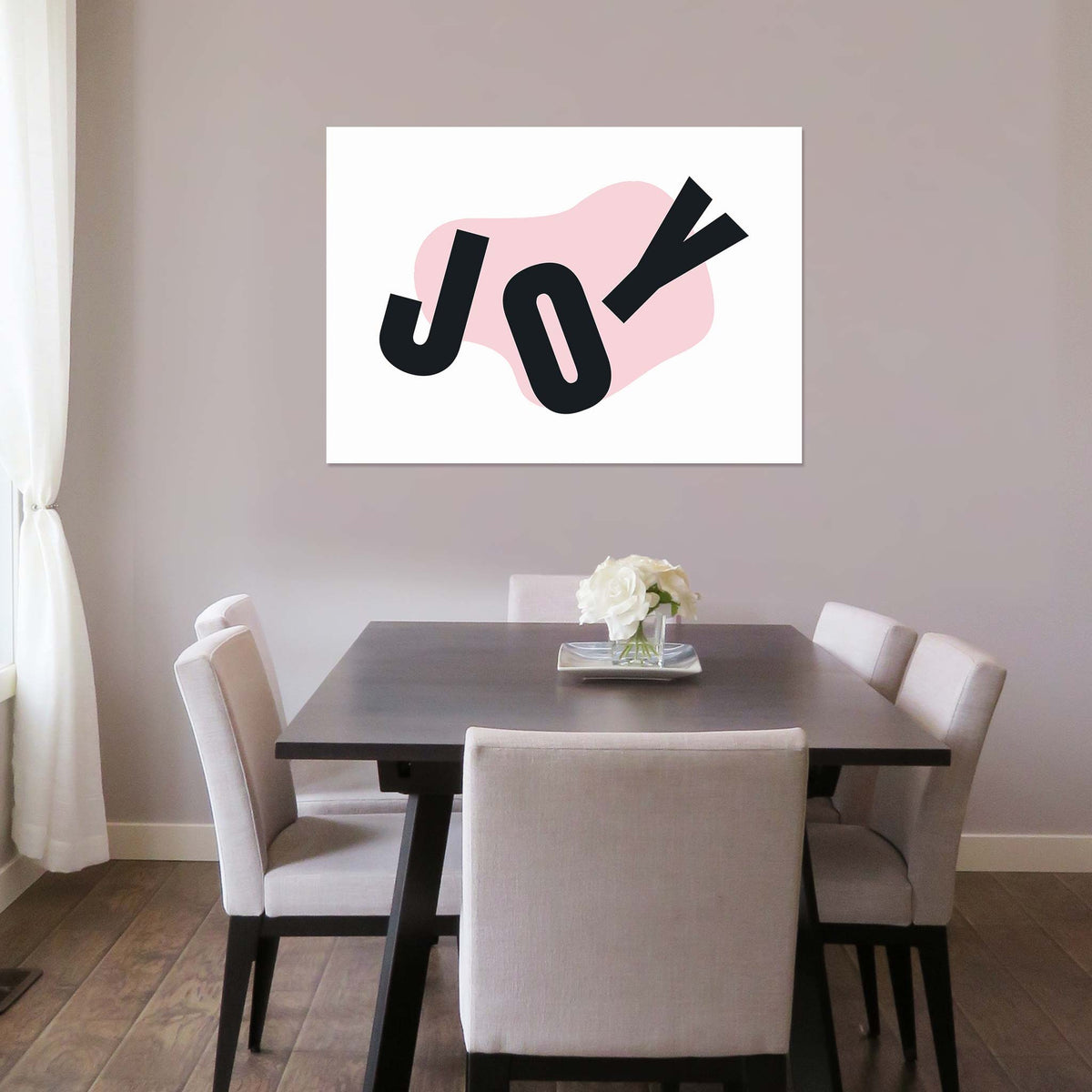JOY (large letters spread across the canvas)