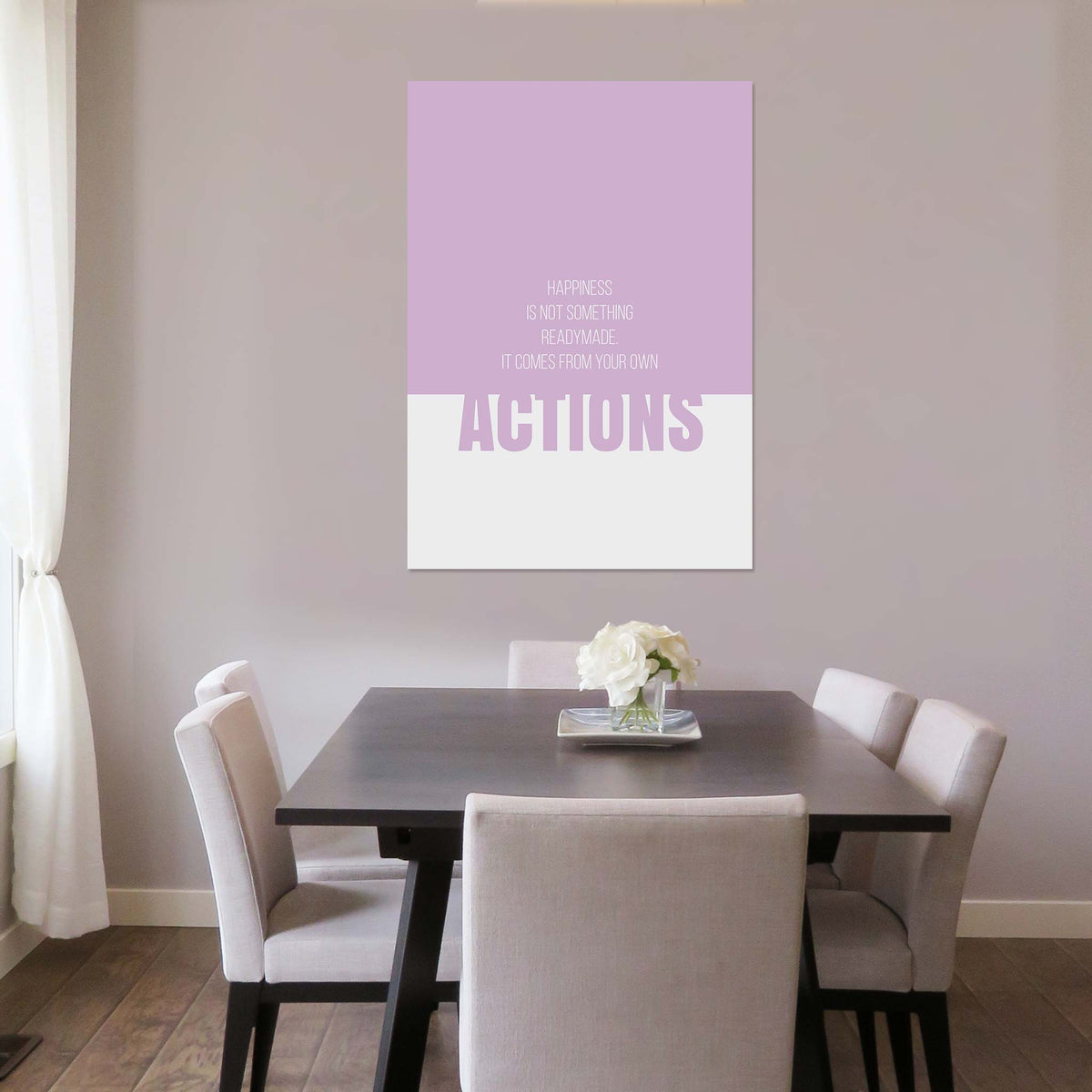 Happiness is not something readymade. It comes from your own actions