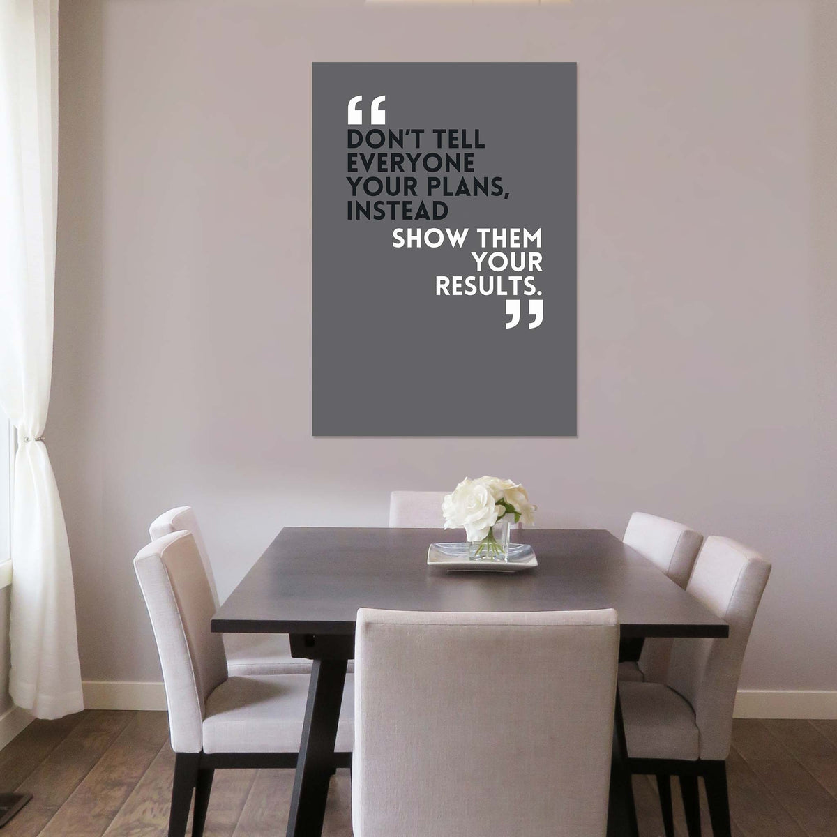 Don’t tell everyone your plans, instead show them your results