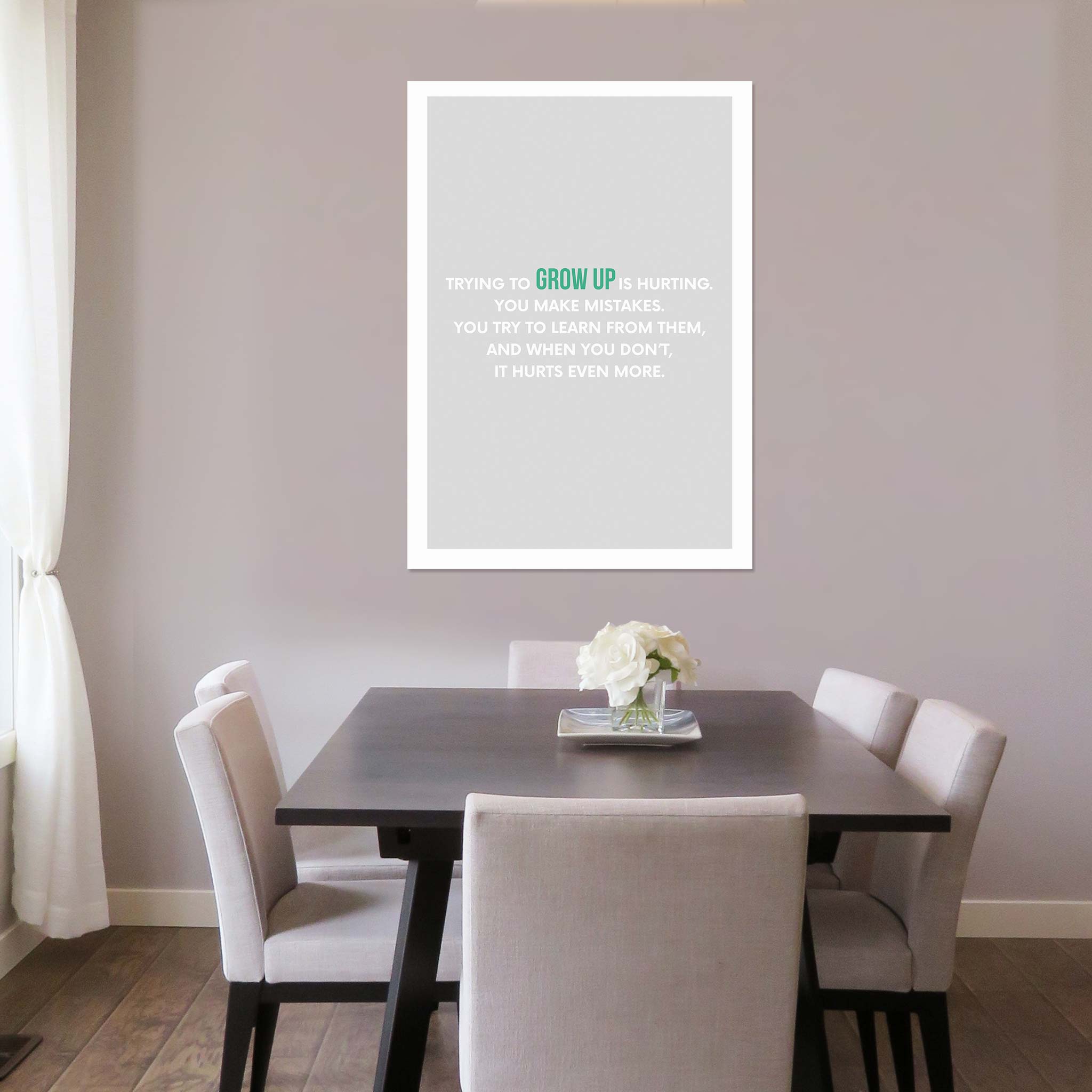 Trying to grow up is hurting. You make mistakes. You try to learn from them, and when you don’t, it hurts even more