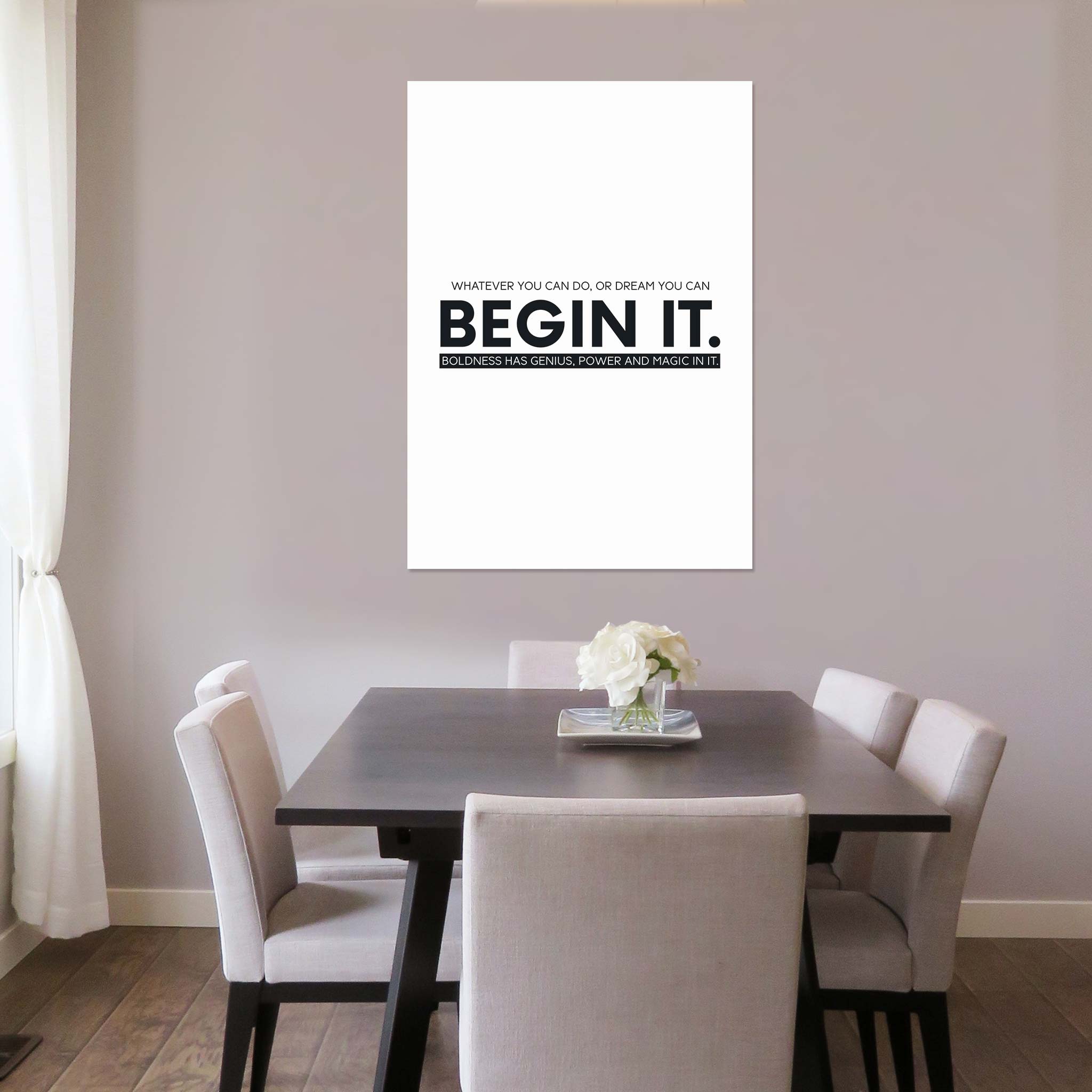 Whatever you can do, or dream you can, begin it. Boldness has genius, power and magic in it