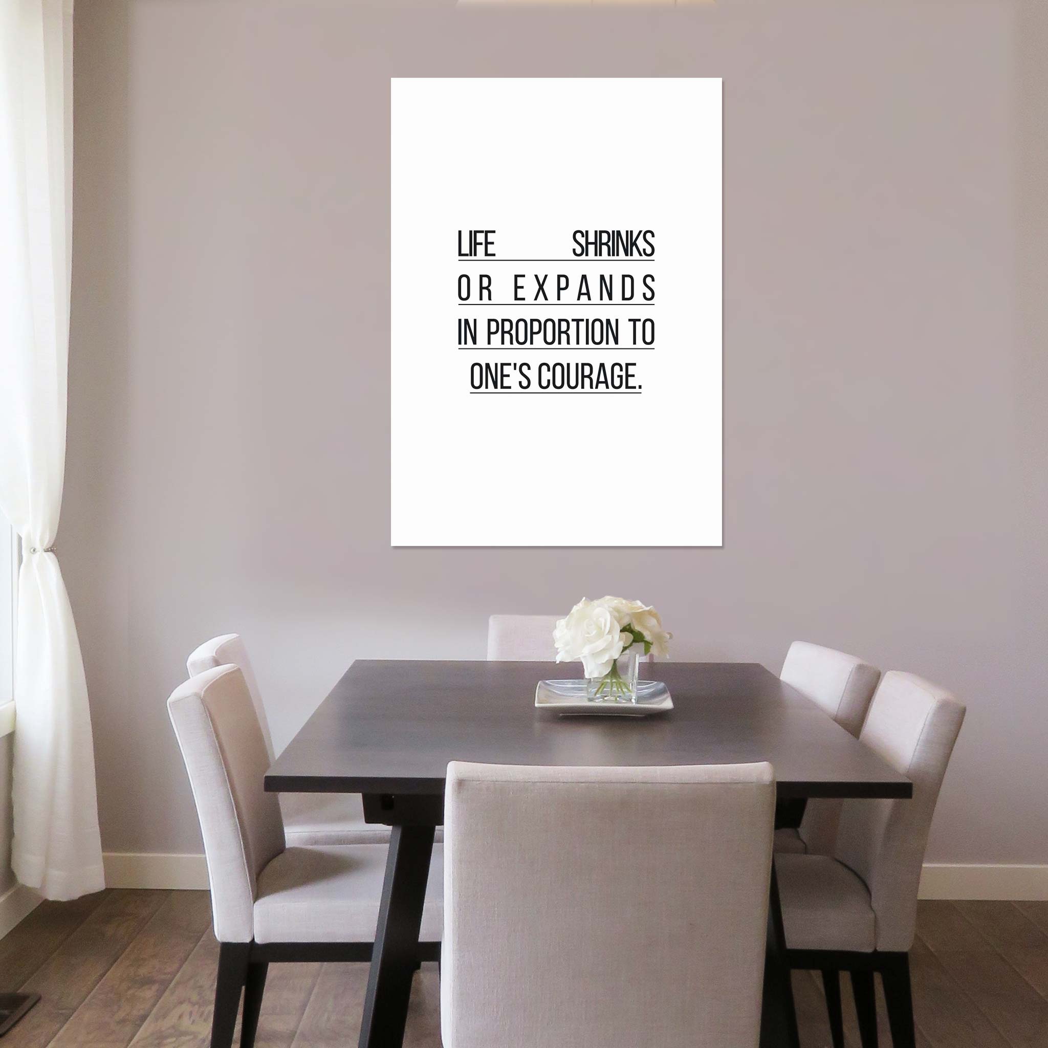 Life shrinks or expands in proportion to one's courage