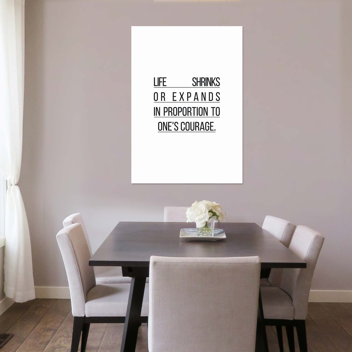 Life shrinks or expands in proportion to one&#39;s courage