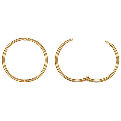 9ct Yellow Gold 14mm Plain Hinged Sleepers