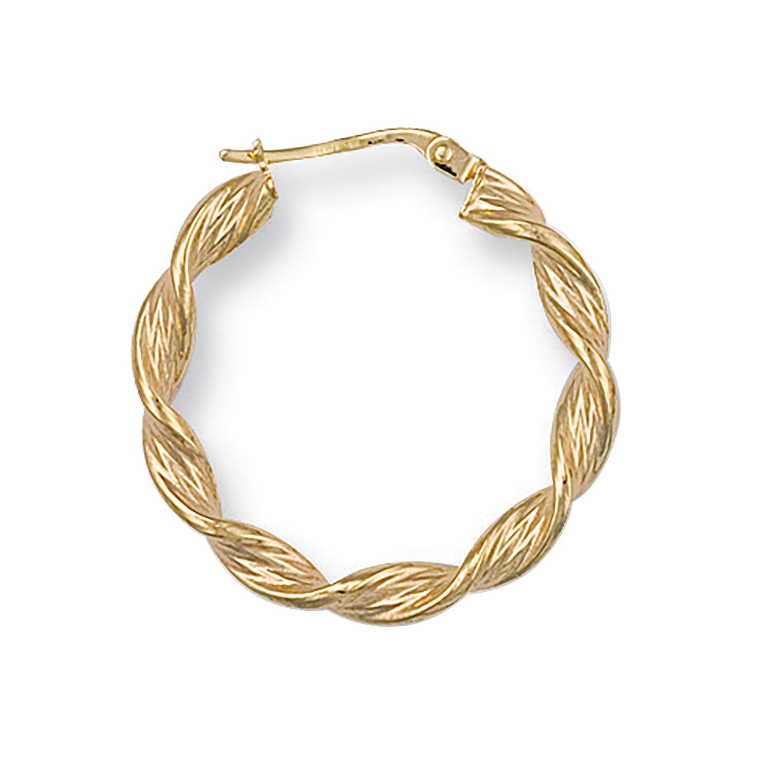 Yellow Gold 26.5mm Twisted Hoop Earrings