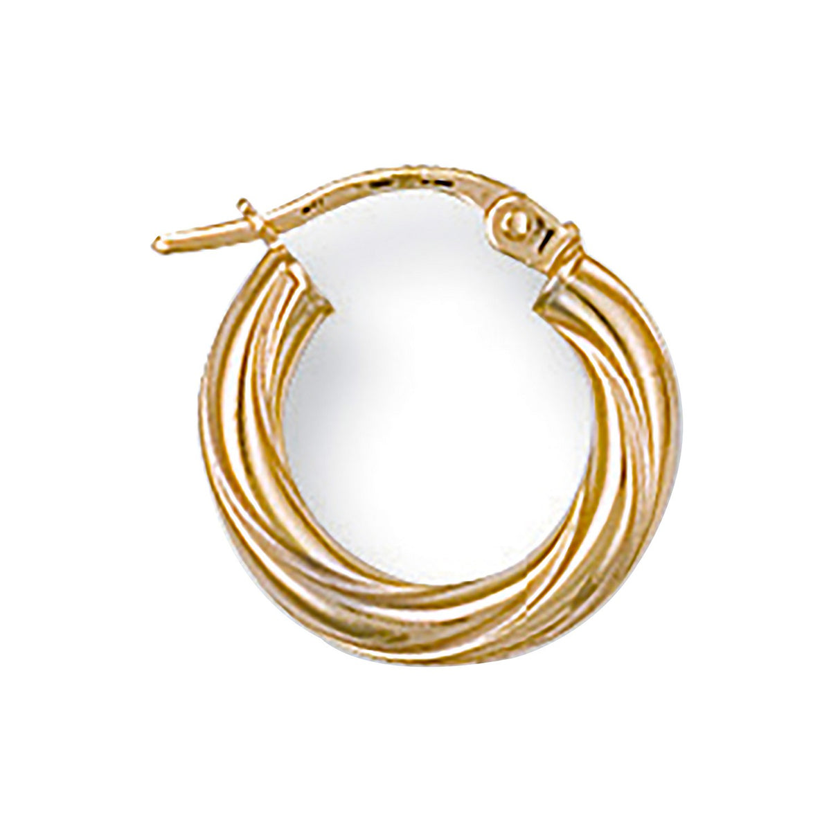 Yellow Gold 15.6mm Twisted Hoop Earrings