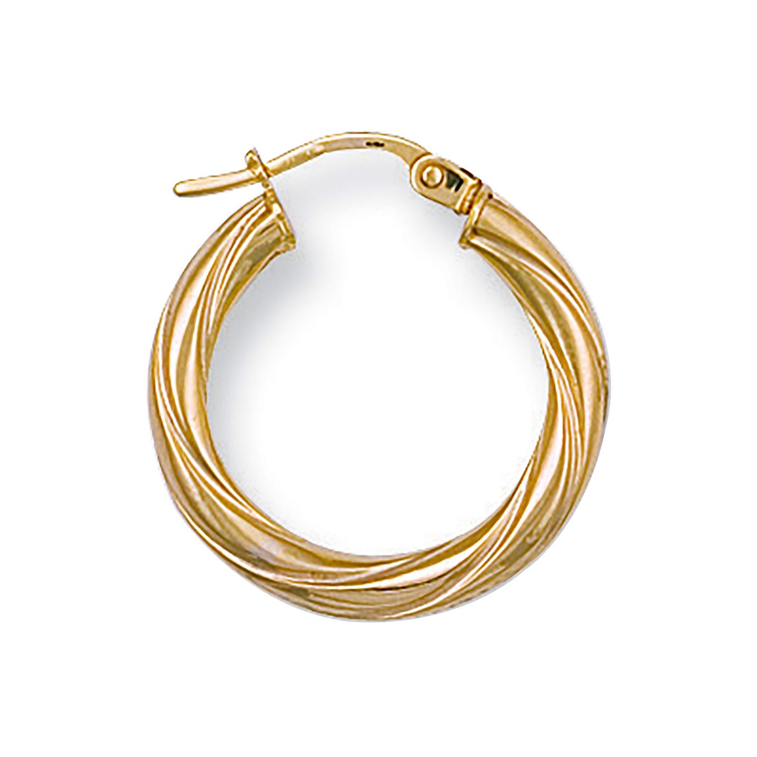 Yellow Gold 21mm Twisted Hoop Earrings