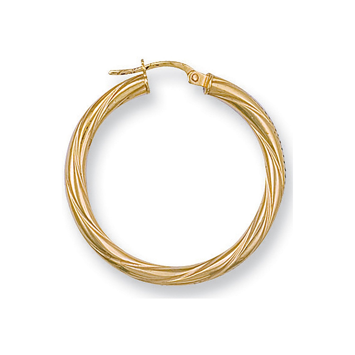 Yellow Gold 30.6mm Twisted Hoop Earrings