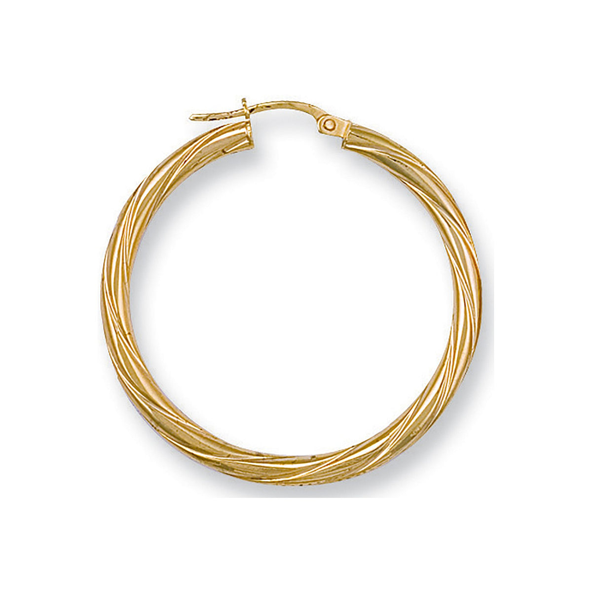 Yellow Gold 36mm Twisted Hoop Earrings