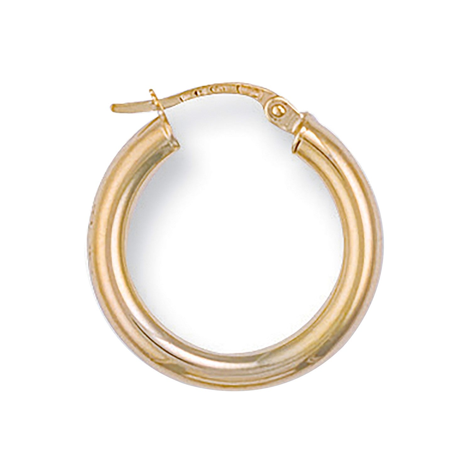 Yellow Gold 20.6mm Round Tube Hoop Earrings
