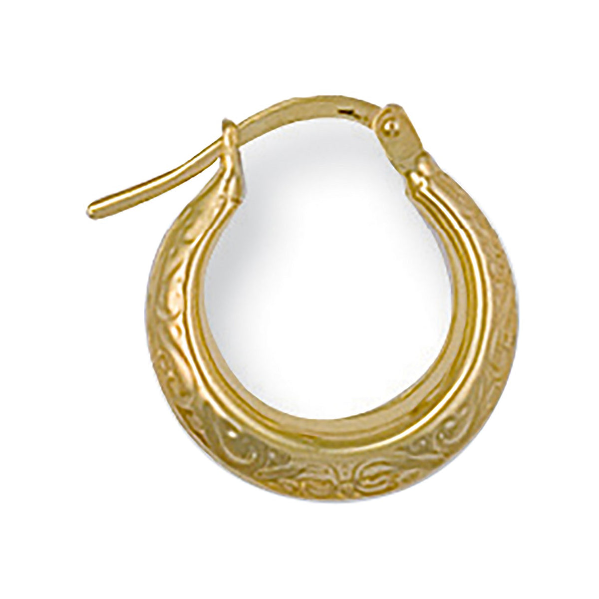 Yellow Gold Patterned Creoles