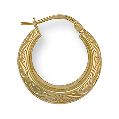 Yellow Gold Patterned Creoles