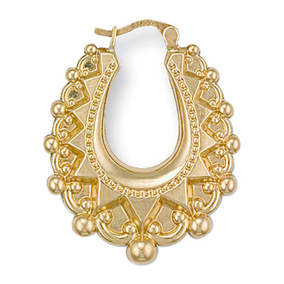 Yellow Gold Fancy Oval Creoles