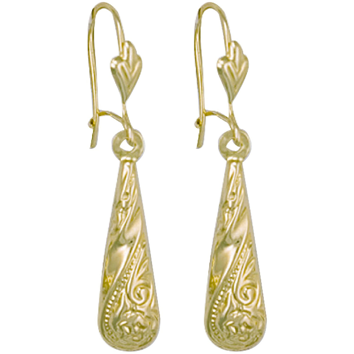 Yellow Gold Patterned Drops