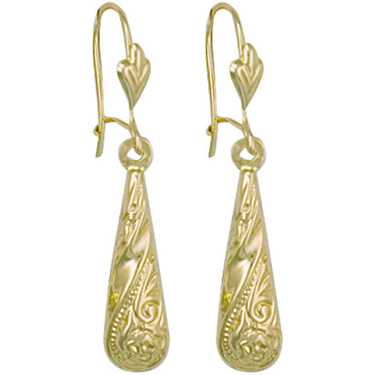 Yellow Gold Patterned Drops