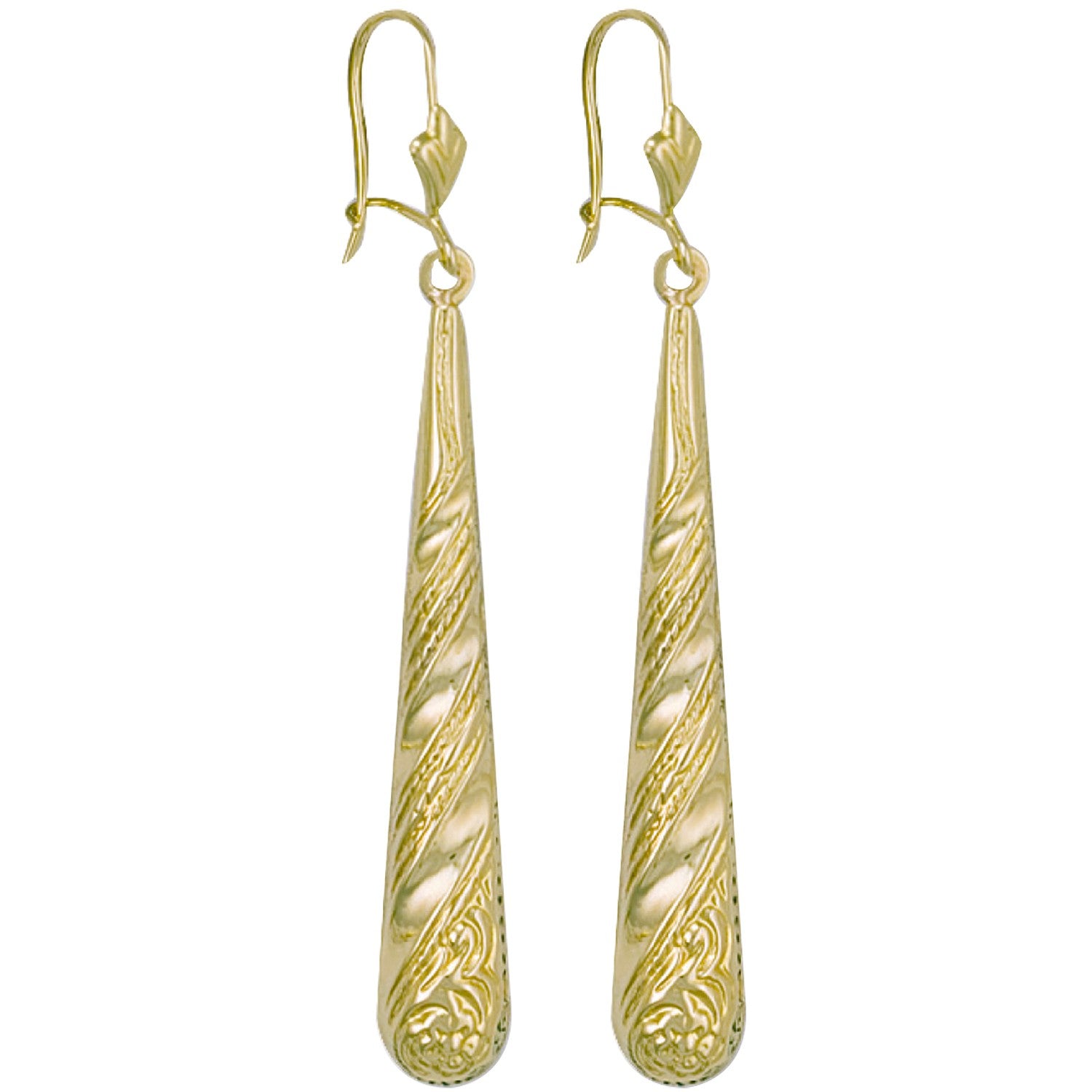 Yellow Gold Patterned Drops