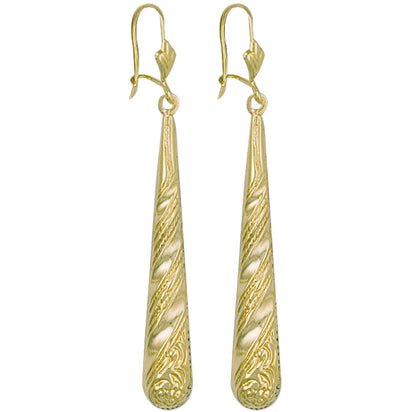 Yellow Gold Patterned Drops