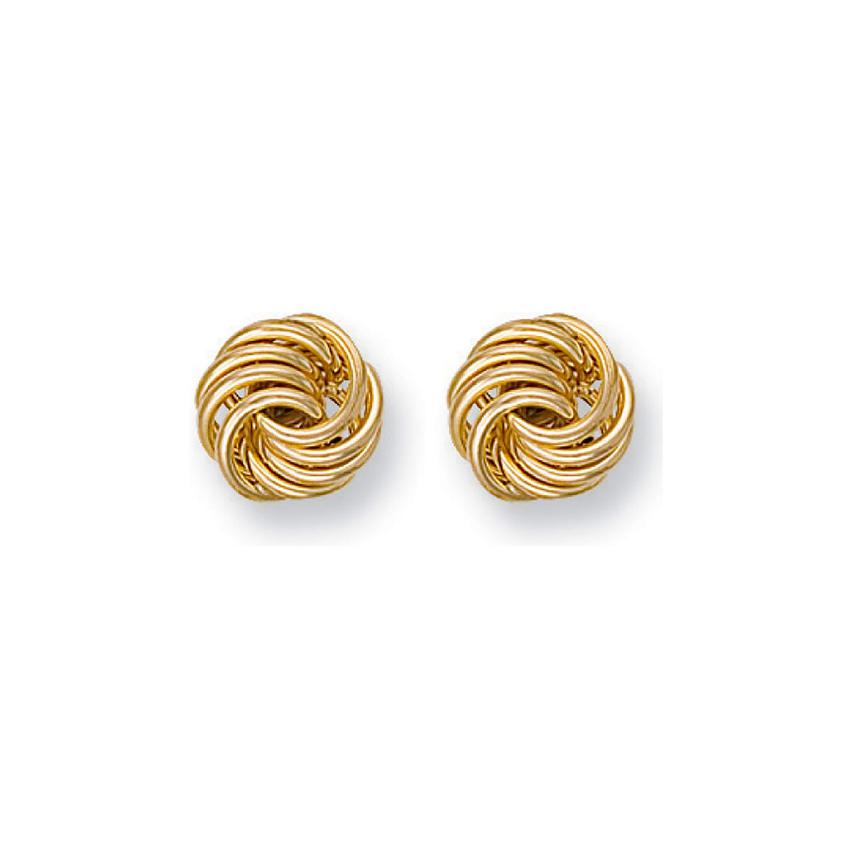 Yellow Gold Fancy Knot Stud Earrings